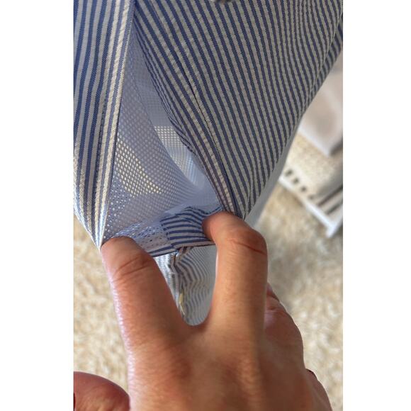 Magellan Women's Size M Fishing, Outdoors Blue & White Seersucker Dress #0084 - Picture 6 of 11